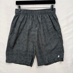 Prince Athletic Shorts Mens Small Black Gray Geometric Camo Tennis Performance
